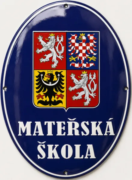 Smaltovaná cedule pro školu (školku) v oválu A10-skola 2